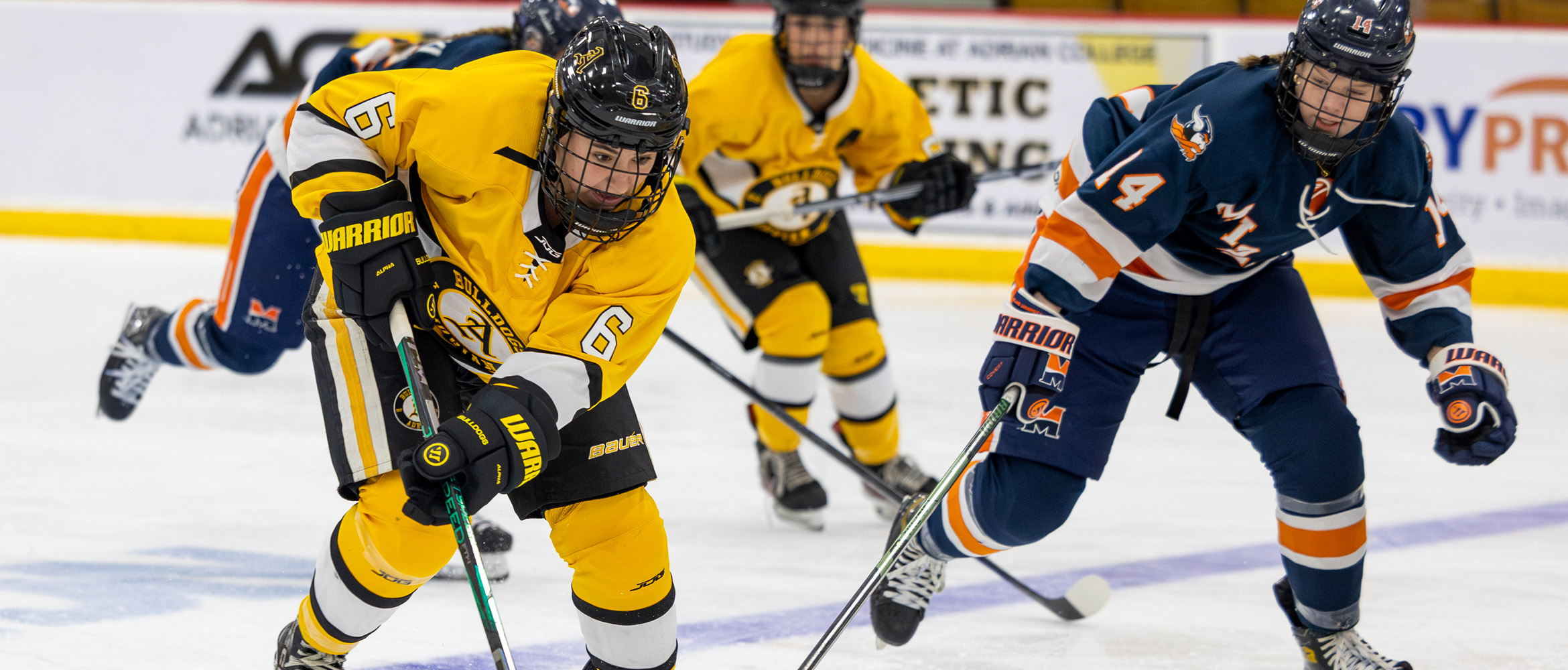 Player skating towards goal